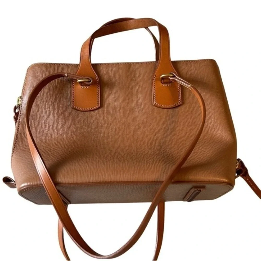 Dooney & Bourke Morgan Shoulder Bag Medium Tan Excellent Leather Tassel Pouch